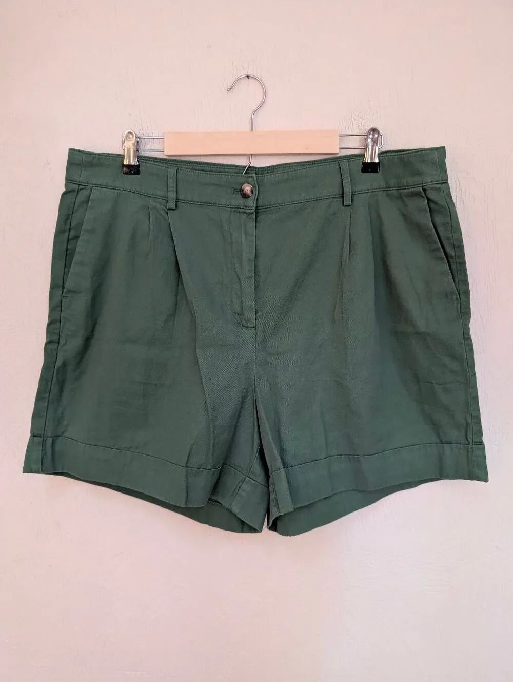 J.Crew Olive Green Chino Shorts Size 16 100% Cotton